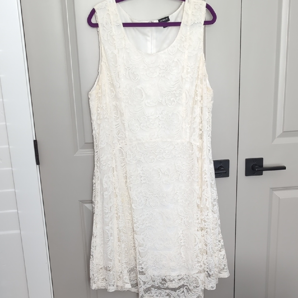 Torrid Cream Lace Dress